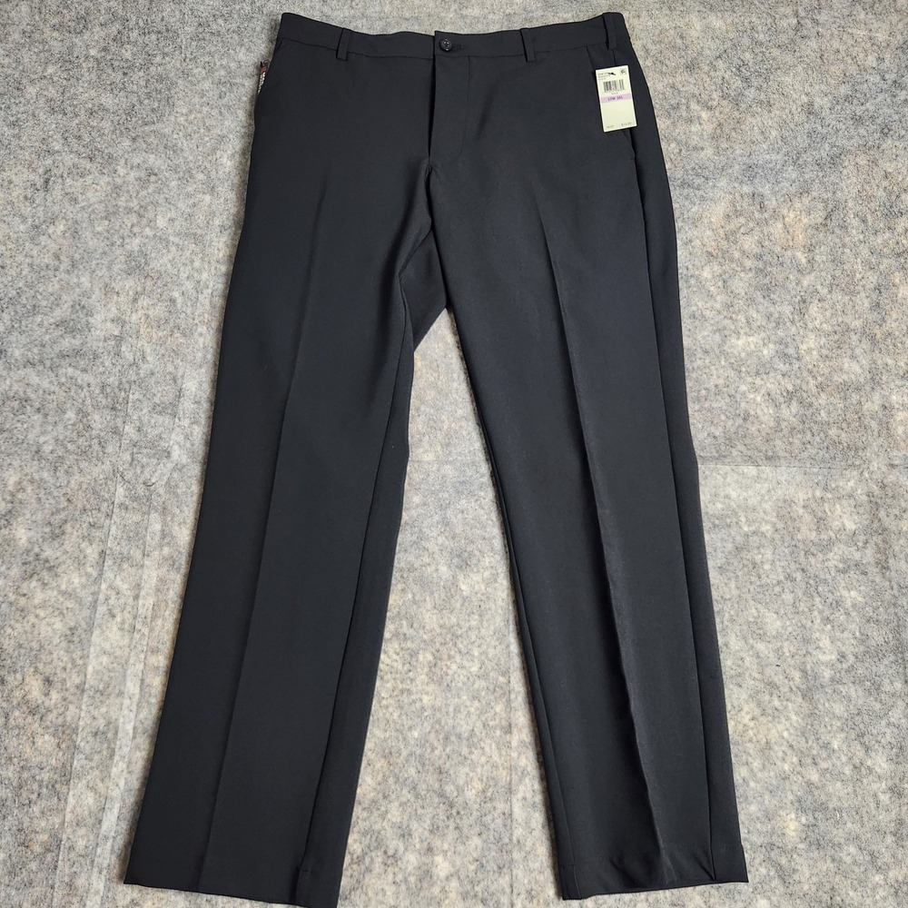 Van Heusen NWT Pants Men 32x30 Black Max Flex Waistband Flat Front Chino Comfort